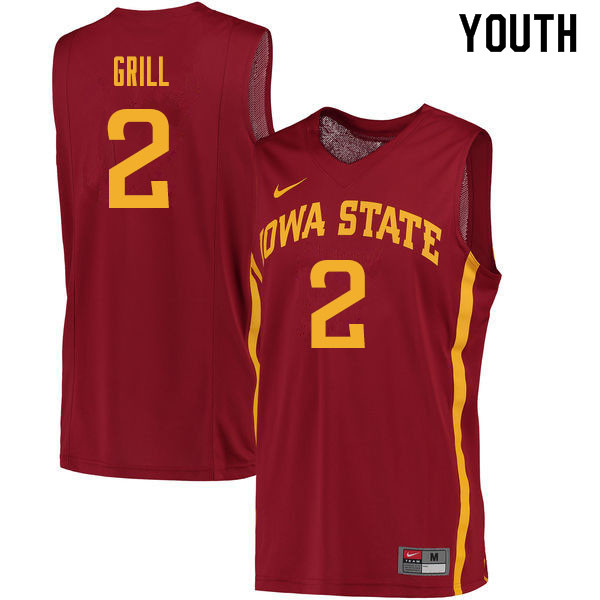 Youth #2 Caleb Grill Iowa State Cyclones College Basketball Jerseys Sale-Cardinal